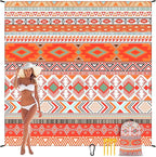WIWIGO Beach Blanket Waterproof Sandproof Beach Mat 79" X 83"/10'x9'for 2-8 by WIWIGO