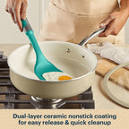 Pyrex 10.8-Inch Deep Fry Pan Ceramic Cookware - Image 4