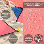 WIWIGO Beach Blanket Waterproof Sandproof Beach Mat 79" X 83"/10'x9'for 2-8 - Image 4