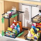 Merrylun Under Sink Organizers, 5 Adjustable Height，Metal Pull Out Under Sink - Image 2