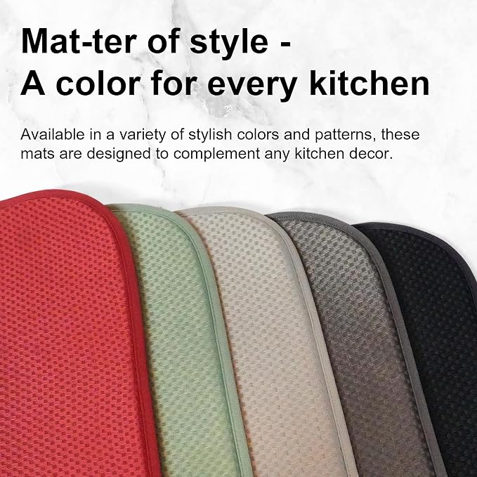 Dark Gray Dish Drying Mats 20" x 15", XL Kitchen Drying Mat - Image 6