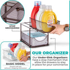 Sorbus 2 Tier Metal Under Sink Organizer - Image 4