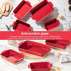 Dafuceramic Casserole Dishes for Oven, Baking Dishes, Ceramic Bakeware Sets of 4 - Image 4