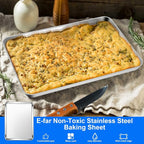 E-far Large Baking Sheets Set of 4, 20”x14” Stainless Steel Cookie Sheet Pans - Image 3