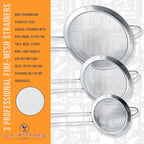 U.S. Kitchen Supply Set of 3 Stainless Steel Conical Strainers - Image 6