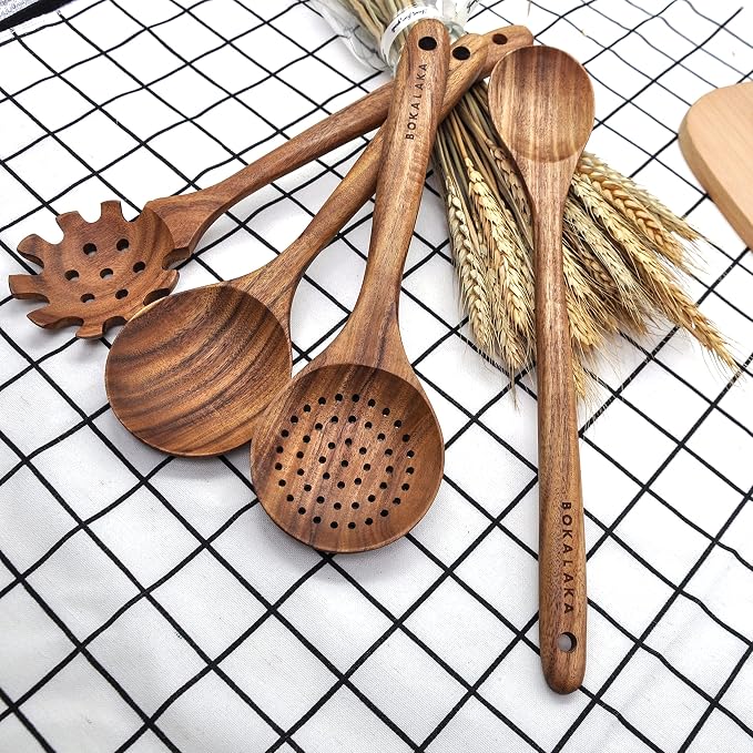 11 Pcs Wooden Kitchen Utensils Set - Image 4