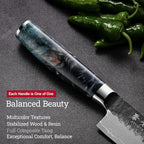 Japanese Chef Knife 8'', Hand Forged 67-Layer Damascus VG10 Core Kitchen Knife - Image 5