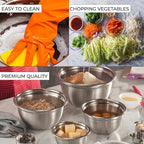 AVADOR Premium Brushed Stainless Steel Mixing Bowls Sets, Space Saving - Image 6