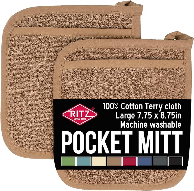 RITZ Terry Pocket Mitt & Hot Pad: Unparalleled Heat Resistant, Durable 100% by Ritz+Foodservice