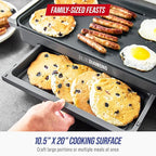 Blue Diamond 20” x 10.5” Extra Large Electric Griddle, Healthy Ceramic Nonstick - Image 4