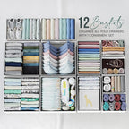 Drawer Organizer Clothes Set of 12 White-Grey - Image 3