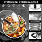 E-far 10 Quart Stock Pot, Stainless Steel Pot - Image 4