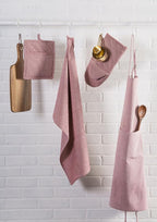 DII 100% Cotton Solid Chambray Kitchen Set, Potholders, Barn Red, 2 Piece - Image 6