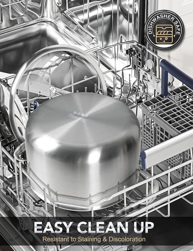 MICHELANGELO Tri-ply Stainless Steel Stock Pot, 8-Quart Stockpot - Image 4