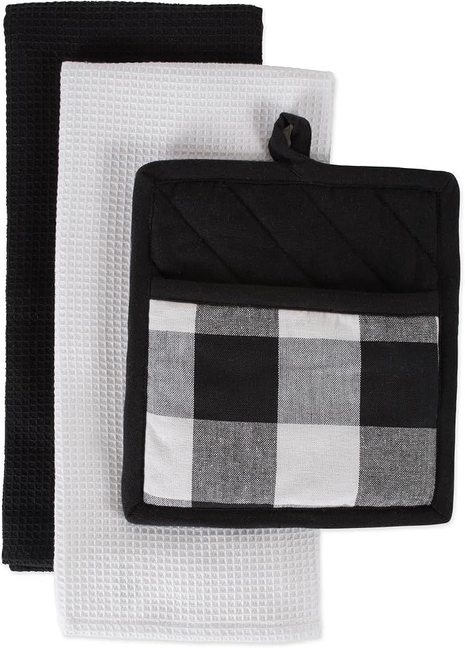 DII Buffalo Check Kitchen Collection, Classic Farmhouse Kitchen Set, Potholder by DII