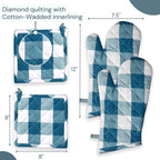Oven Mitt & Pot Holder Buffalo Plaid Check 100% Cotton Heat Resistant Oven - Image 4
