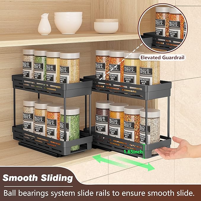 2 Pack Pull Out Spice Rack Organizer - Image 5