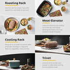 Black, Oval Oven Roasting Rack - Image 2