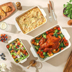 Casserole Dishes for Oven, Ceramic Baking Dishes Set of 3, Rectangular Lasagna - Image 7