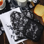 Leinuosen 6 Pcs Skull Kitchen Decor Set Kitchen Towels Gothic Oven Mitts and - Image 7
