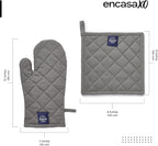 Encasa XO Heat Resistant 100% Cotton Oven Glove & Potholder Set - Image 2