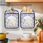 Colorful Wildflowers Floral Oven Mitts Set, Pot Holders - Image 3