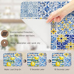 Mediterranean Tiles Dish Drying Mat, Vintage Azulejo Absorbent Dish Drying Mats - Image 7