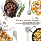 E-far Silicone Cooking Utensils Set, 10-Piece Heat Resistant Kitchen Utensils - Image 7