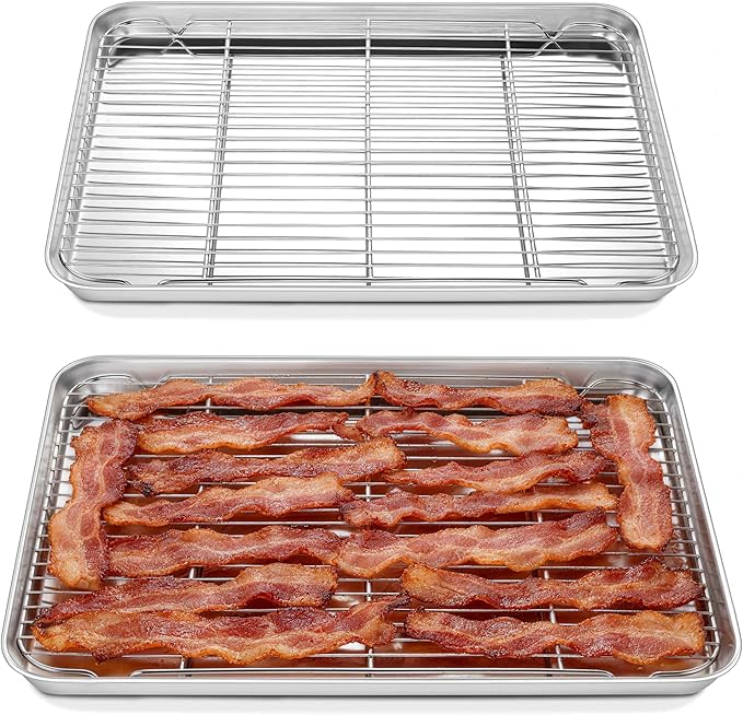 Homikit Baking Sheet with Rack Set, 20x14 Inches Large Stainless Steel Cookie by Homikit