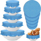 Patelai 10 Pcs Bowl Covers Reusable in 5 Size Stretch Cloth Fabric Elastic Food by Patelai