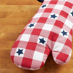 MARTHA STEWART Americana Star Gihgham Oven Mitt & Pot Holder Set, 100% Cotton - Image 3