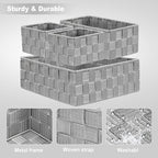 Posprica Drawer Organizer Bins, Woven Strap Storage Box Cube Basket Containers - Image 3