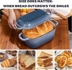 4.6 Quart Dutch Oven for Sourdough Bread Baking, Combo Oval Enameled Cast Iron - Image 7