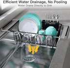 JASIWAY Dish Drying Rack in Sink, Expandable Stainless Steel Dish Drainers - Image 6