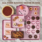 HONGBAKE 9-Piece Baking Pans Set Nonstick, Stackable Non Toxic Bakeware Sets - Image 4