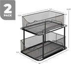 Sorbus 2 Sets of 2 Tier Metal Under Sink Organizer - Image 3