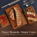 Pre-Oiled, Non Toxic 3-Piece Carbonized Bamboo Cutting Board Set, 500°F - Image 5