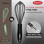 Walfos Whisk 5+7in/12cm+17cm Mini Whisk, Silicone Whisks Non Scratch Heat - Image 9