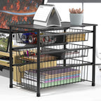 Simple Houseware Stackable 3 Tier Sliding Basket Organizer Drawer - Image 5