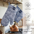 Encasa XO Heat Resistant 100% Cotton Oven Glove & Potholder Set - Image 3
