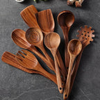 Wooden Spoons for Cooking, Natural Healthy Spatula Set for Pots and Pans - Image 3
