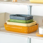 Ceramic Bakeware Dish Set of 3, Rectangular Baking Casserole - Image 7