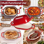 Oval Dutch Oven for Bread Baking, 12 x 8 Inch Cast Iron Bread Oven for Sourdough - Image 3