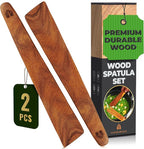 Wooden Spatula for Cooking Set of 2-12 Inch Teak Spatula for Non Stick Frying by Woodenhouse