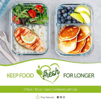 Prep Naturals 36oz Glass Meal Prep Containers - Image 7