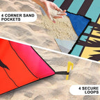 WIWIGO Beach Blanket Waterproof Sandproof Beach Mat 79" X 83"/10'x9'for 2-8 - Image 2