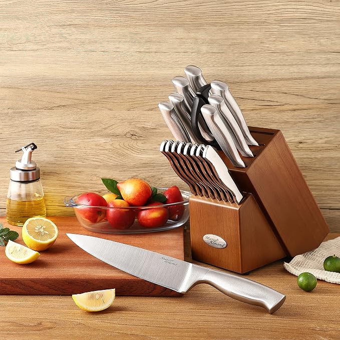 Marco Almond MA22 Knife Sets, 19 Pieces Stainless Steel Hollow Handle Kitchen - Image 9