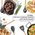 E-far Silicone Cooking Utensils Set, 5-Piece Kitchen Utensils Set - Image 6