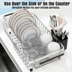 Expandable Dish Drying Rack in Sink, Stainless Steel Over The Sink Dish Drainer - Image 5