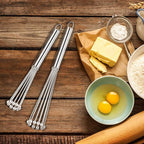 Patelai 2 Pieces Stainless Steel Ball Whisk Wire Egg Whisk Set Kitchen - Image 5